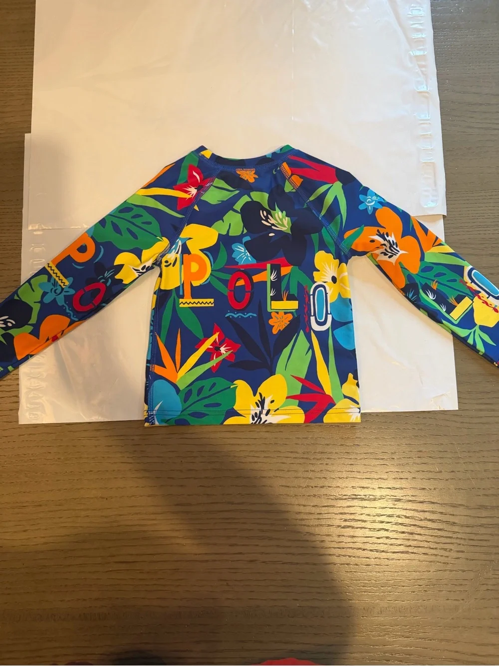 Ralph Lauren Multicolor Tropical Kids Swim Set with Long Sleeve Rash Guard